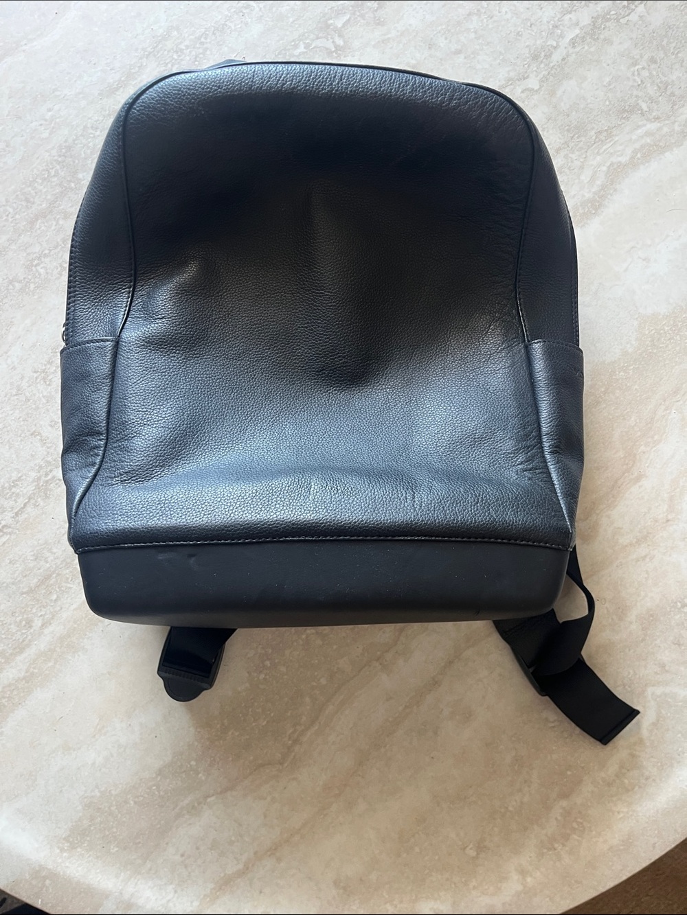 Moleskine Black Leather Backpack - Streamlined Urban Pack
